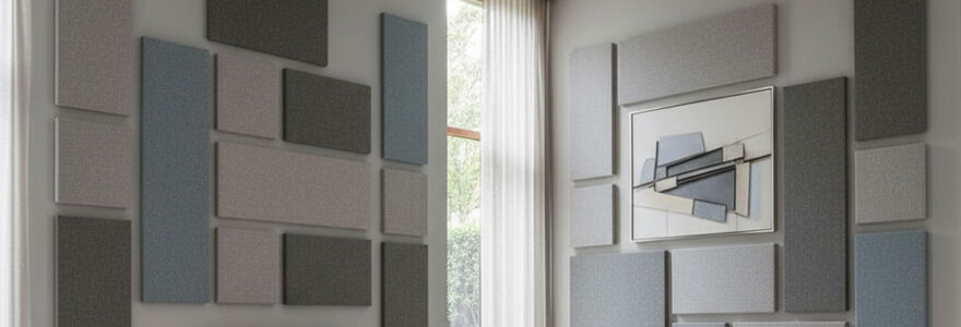 Panneaux acoustiques muraux dans un salon