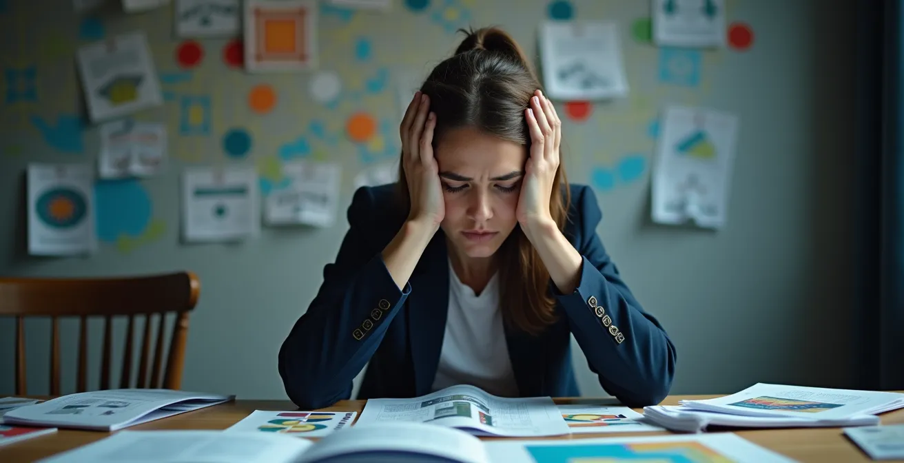 Personne face à un mur de cartes et documents immobiliers